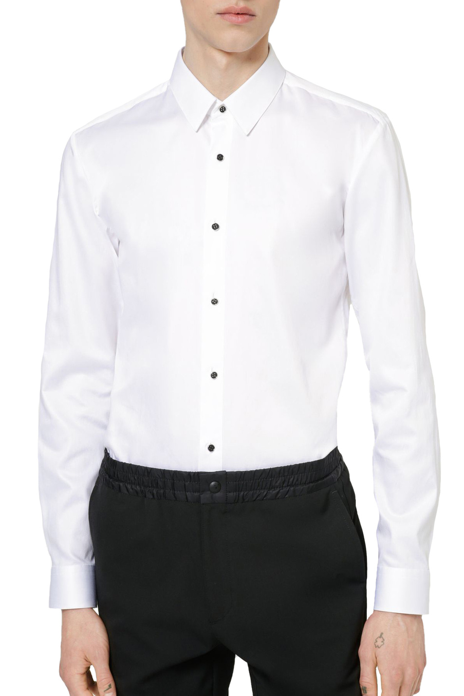 HUGO Приталенная рубашка из хлопкового атласа (цвет ), артикул 50453441 | Фото 3