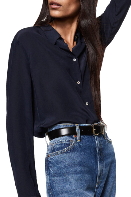 Блузка BRUNA из шелка|Основной цвет:Синий|Артикул:37043845 | Фото 1