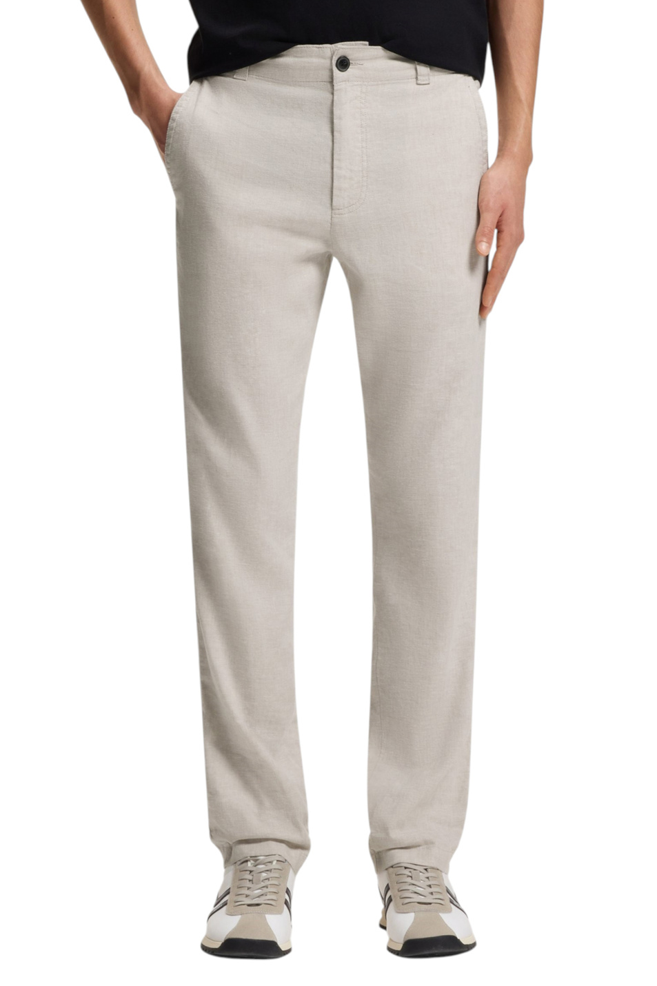 Брюки Sanderson из смесового льна|Основной цвет:Серый Мужской BOSS Брюки Sanderson из смесового льна (цвет ), артикул 50559595 | Фото 3