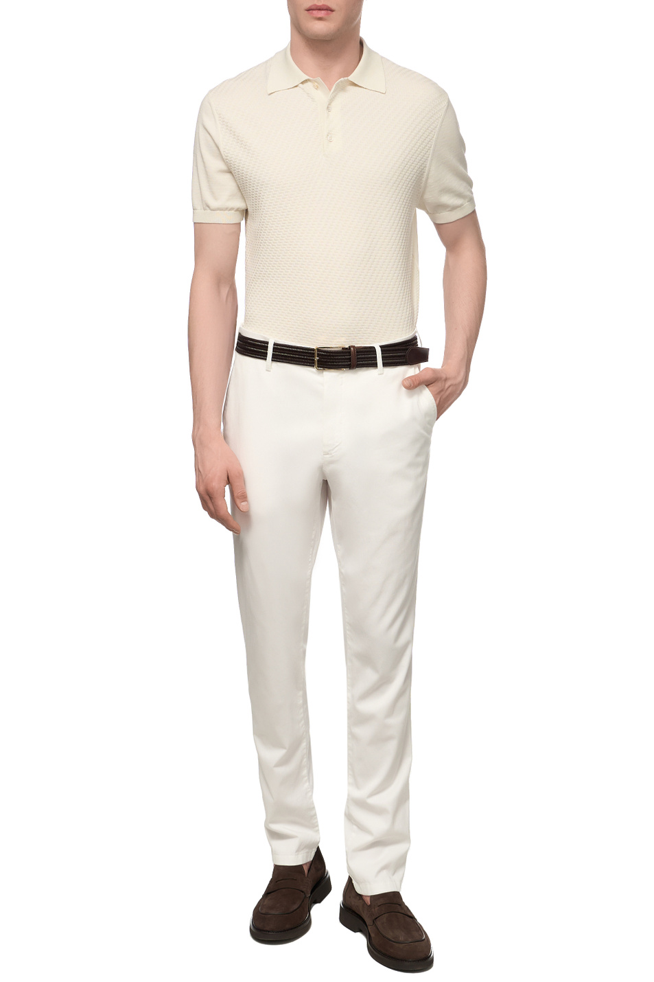 Мужской Canali Поло из хлопка и шелка (цвет ), артикул C0127MK02466 | Фото 2