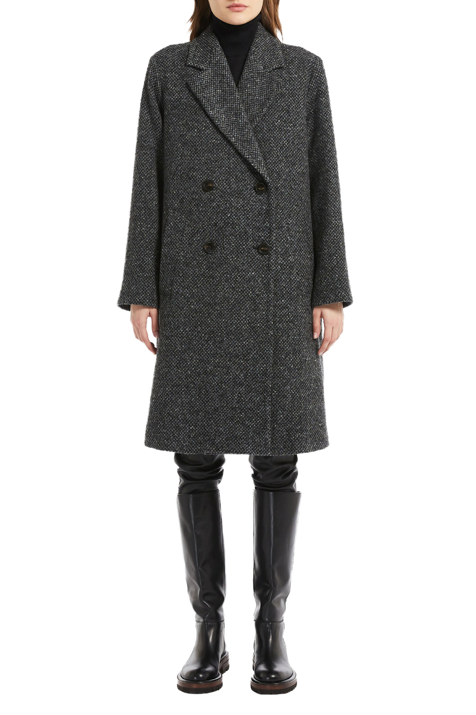 Женский Weekend Max Mara Твидовое пальто EBRIDI из натуральной шерсти (цвет ), артикул 50161623 | Фото 3