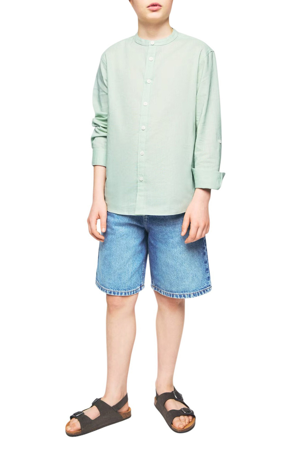 Мальчикам Mango Kids Рубашка LINO из хлопка и льна (цвет ), артикул 27068264 | Фото 3