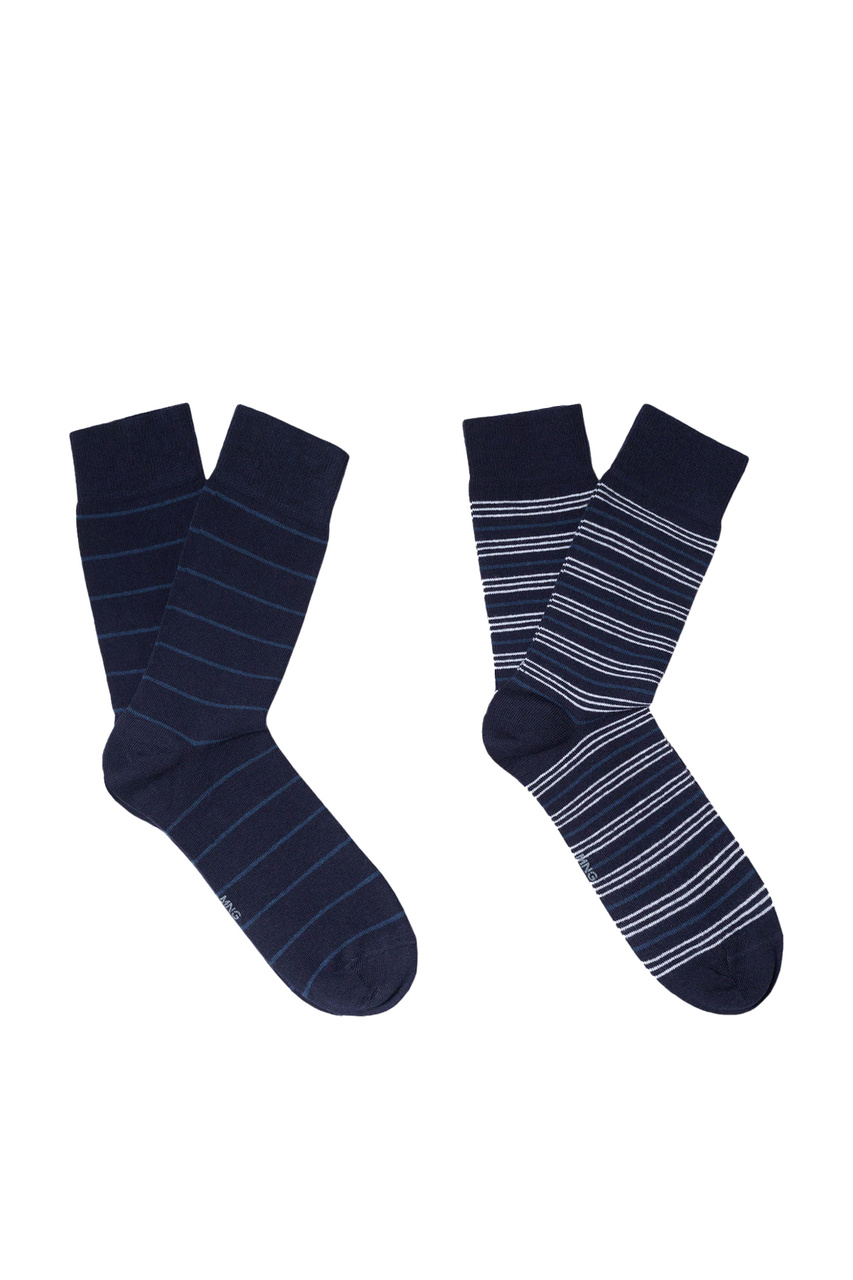 Набор носков BISTRIPE в полоску|Основной цвет:Синий|Артикул:47011312 | Фото 1