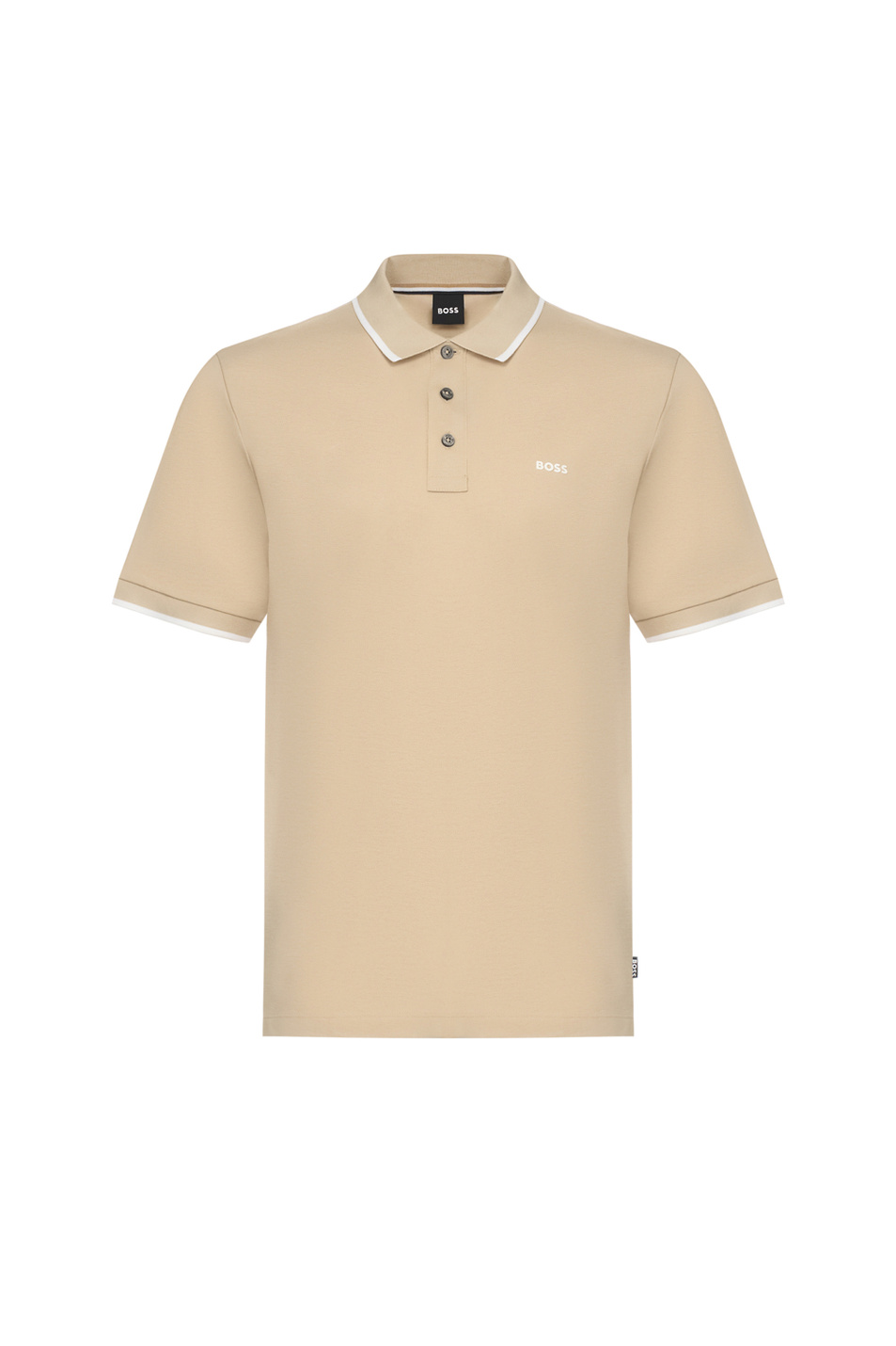 Поло из натурального хлопка|Основной цвет:Бежевый Мужской BOSS Поло из натурального хлопка (цвет ), артикул 50494697 | Фото 1