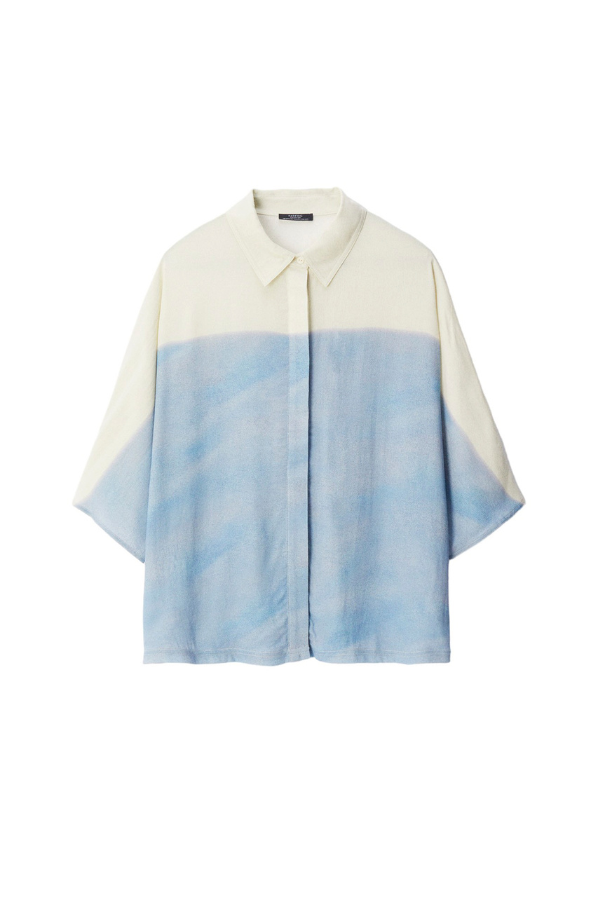 Блузка с принтом|Основной цвет:Голубой|Артикул:217924 | Фото 1