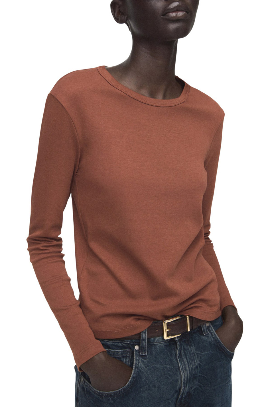 Женский Mango Лонгслив NISA из хлопка (цвет ), артикул 27001357 | Фото 3