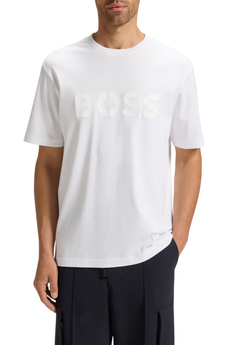 Мужской BOSS Футболка из хлопка (цвет ), артикул 50547940 | Фото 3