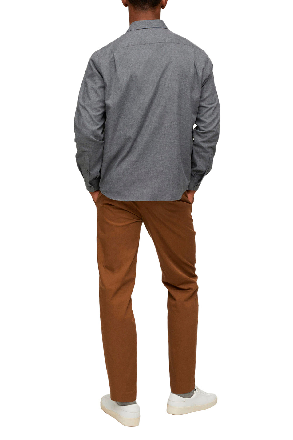 Мужской Mango Man Рубашка TWILL с карманом на груди (цвет ), артикул 17065760 | Фото 4
