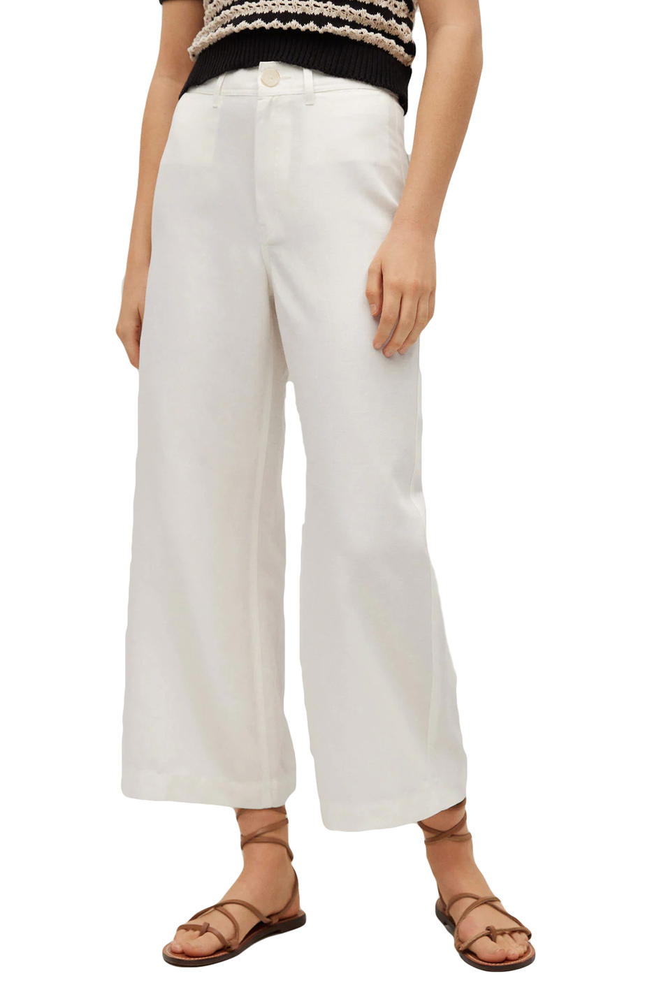 Брюки-кюлоты из смесовой ткани|Основной цвет:Белый Женский Mango Брюки-кюлоты из смесовой ткани (цвет ), артикул 87098630 | Фото 3