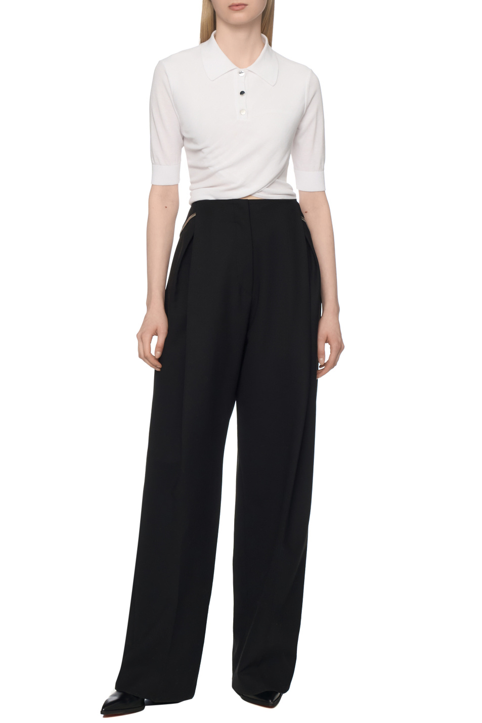 Брюки FANTE с поясом|Основной цвет:Черный Женский Sportmax Брюки FANTE с поясом (цвет ), артикул 2612131031 | Фото 3