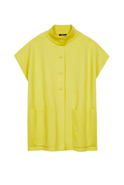 Пончо с накладными карманами|Основной цвет:Желтый|Артикул:195864 | Фото 1