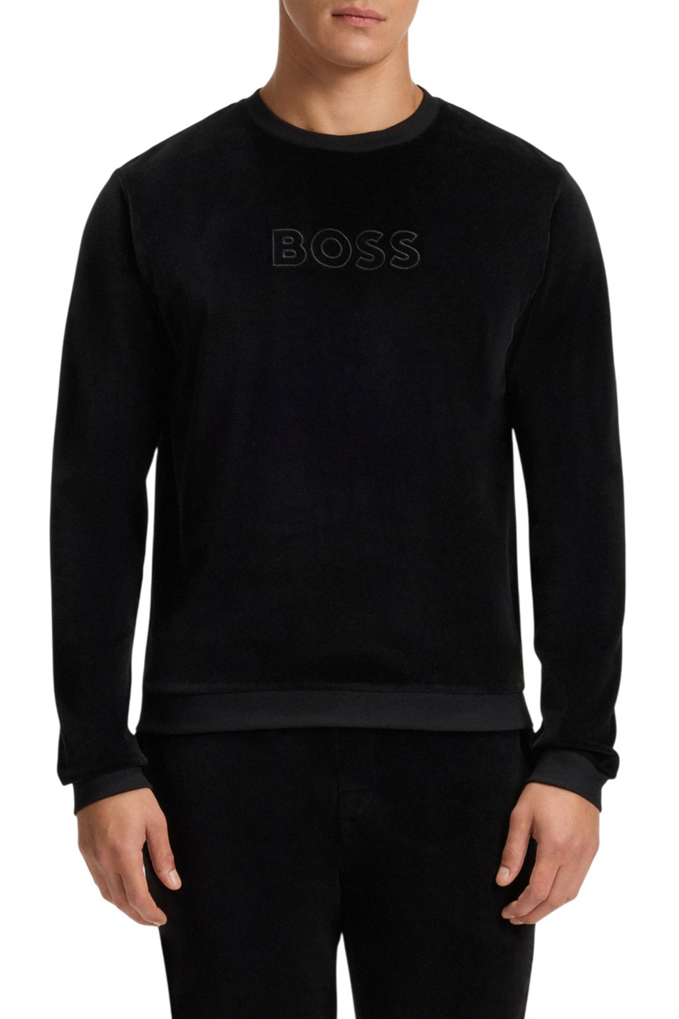Свитшот с логотипом|Основной цвет:Черный Мужской BOSS Свитшот с логотипом (цвет ), артикул 50550636 | Фото 3