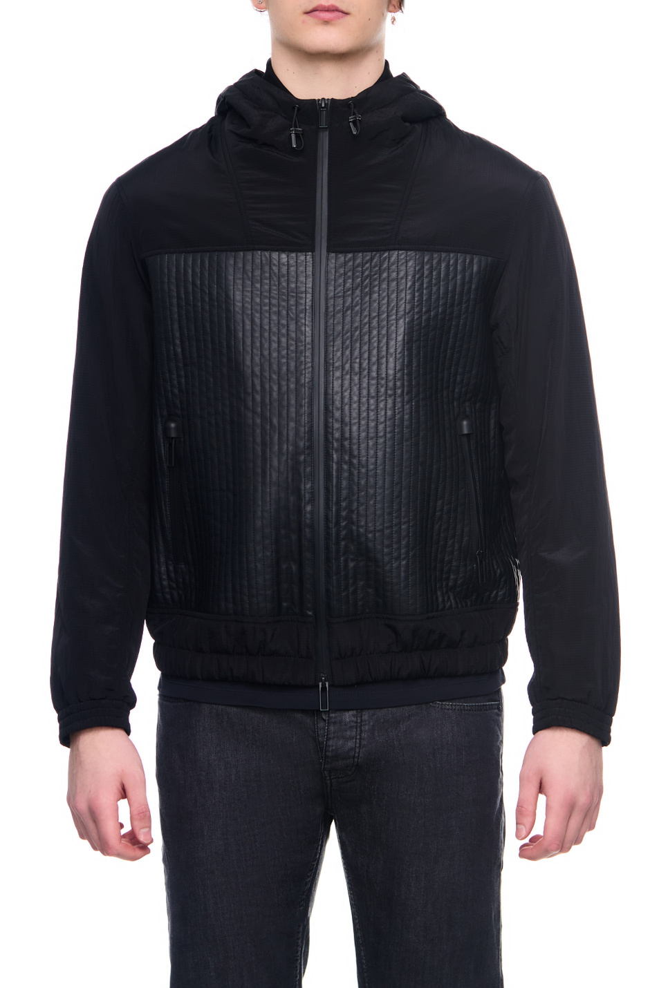 Мужской Emporio Armani Куртка из кожи наппа с водоотталкивающими нейлоновыми вставками (цвет ), артикул D41R70-D1P70 | Фото 3