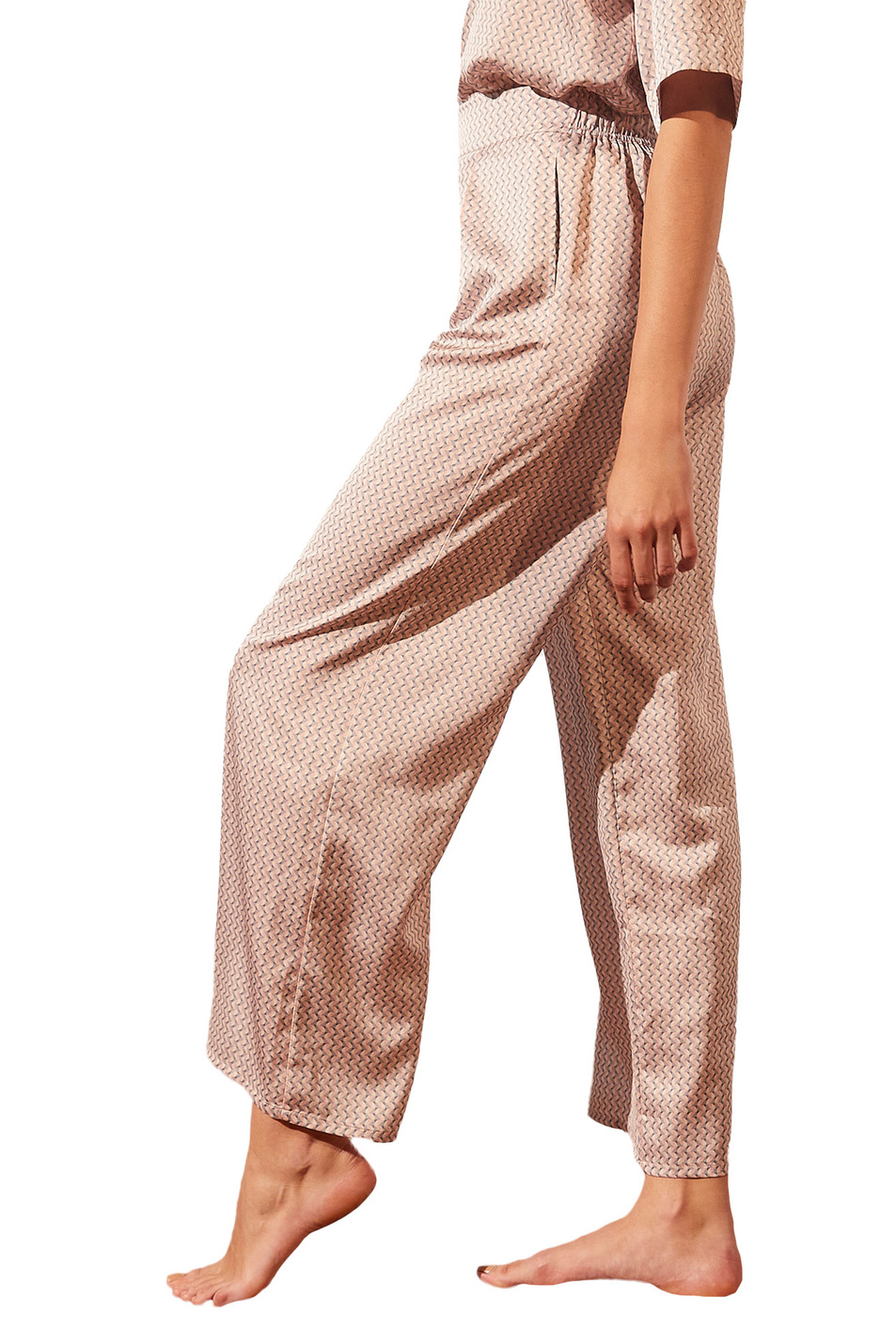 Etam Атласные пижамные брюки ERINA V2 с принтом (цвет ), артикул 6528161 | Фото 3
