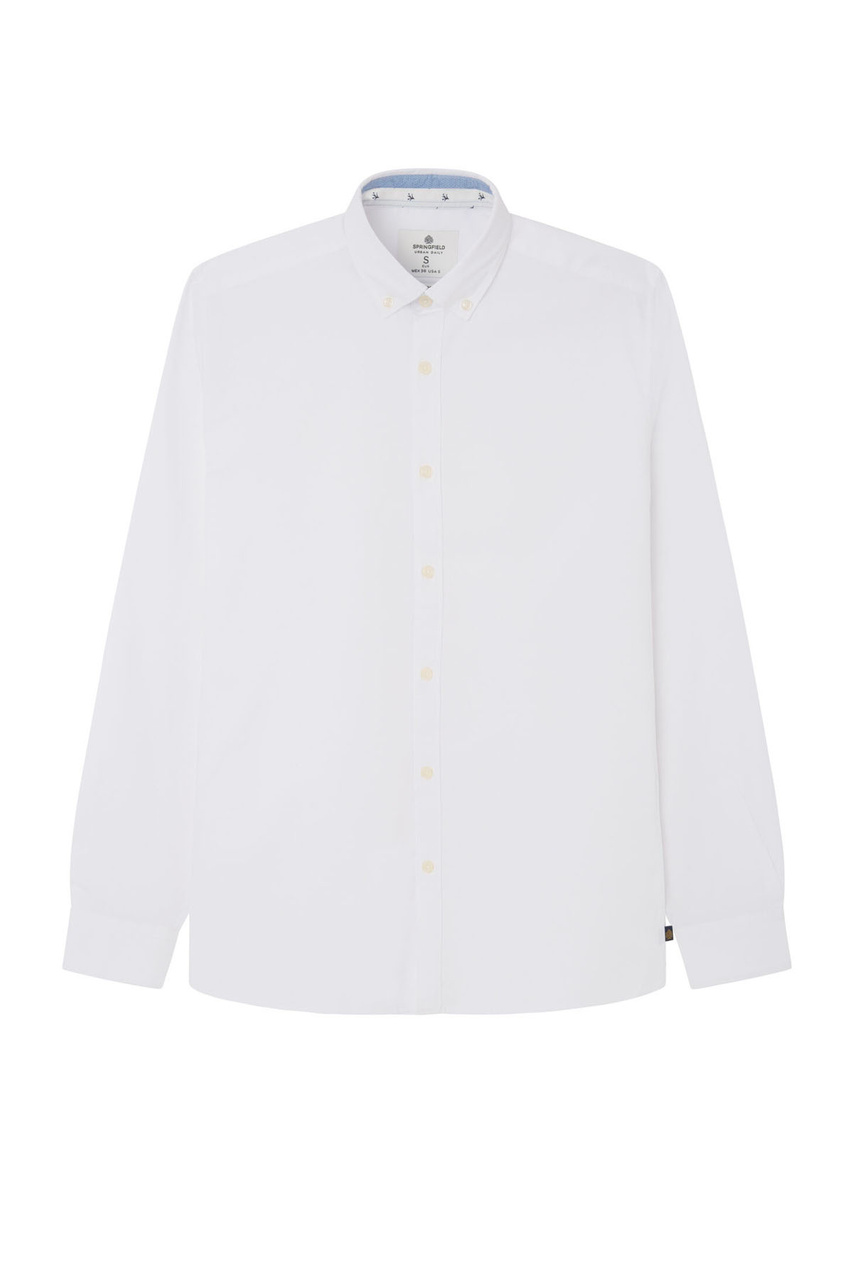 Рубашка из смесового хлопка|Основной цвет:Белый|Артикул:1516613 | Фото 1