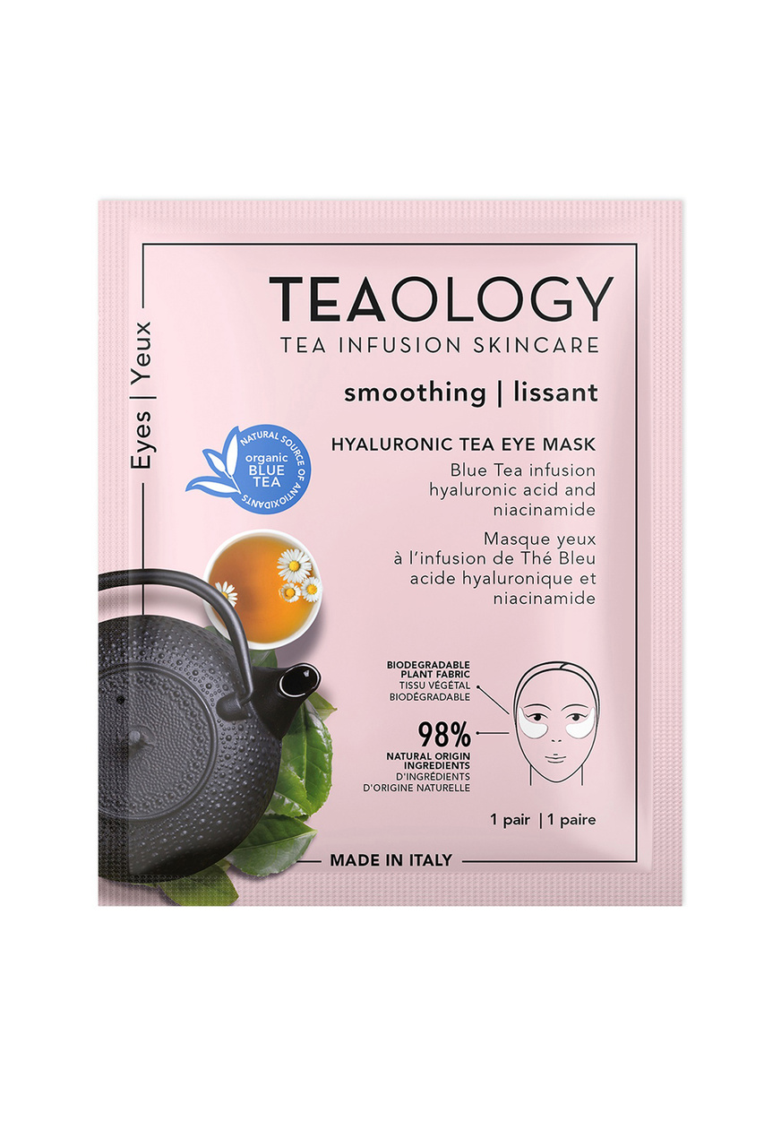 Увлажняюшая, разглаживающая целлюлозная маска для кожи вокруг глаз c настоем синего чая, гиалуроновой кислотой и ниацинамидом Hyaluronic Tea Eye Mask, 5 мл|Артикул:T50099 | Фото 1