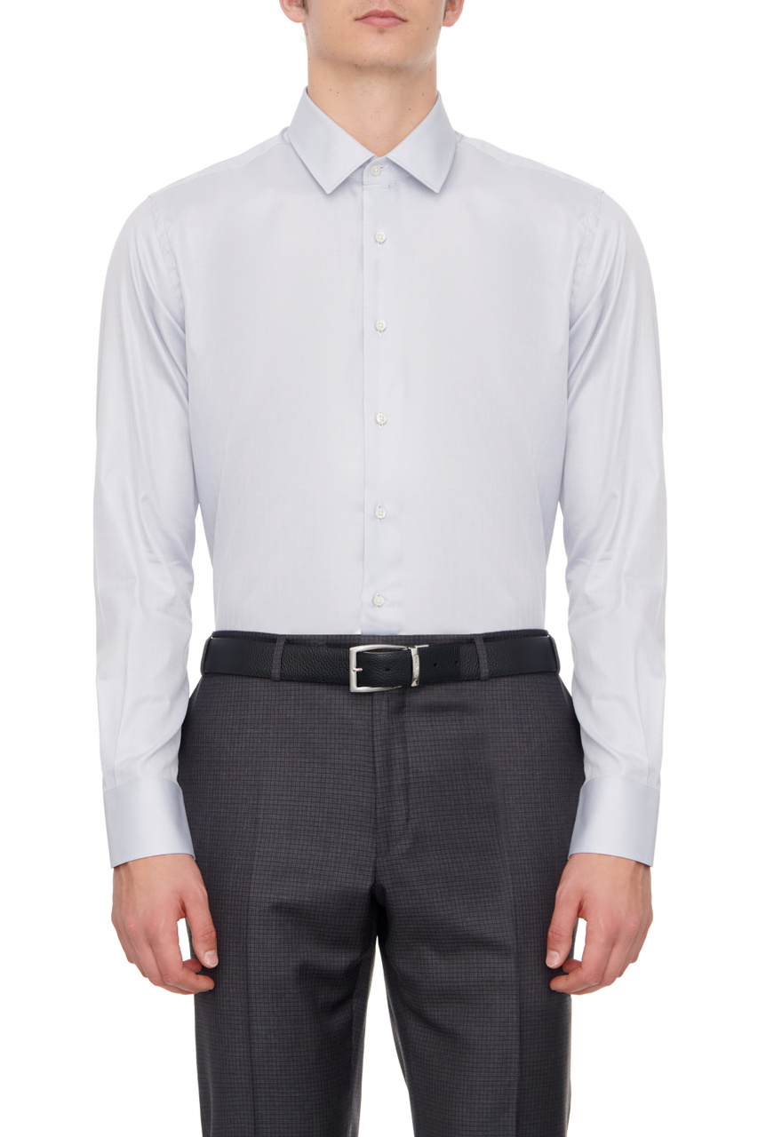 Рубашка из натурального хлопка|Основной цвет:Серый|Артикул:77A1GX02030 | Фото 1