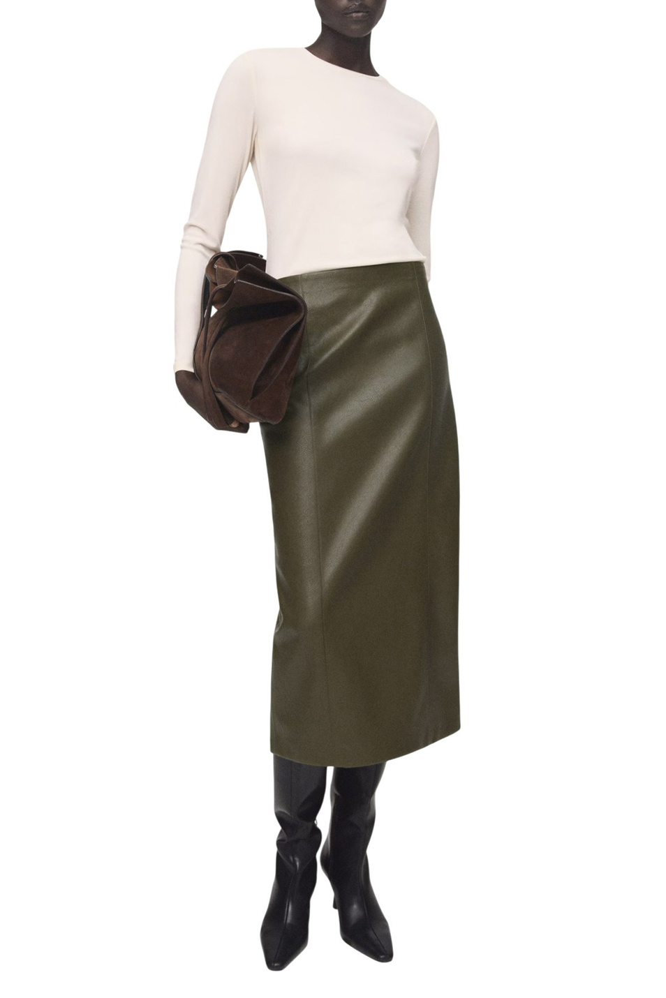 Лонгслив SECONDCA из смесовой вискозы|Основной цвет:Кремовый Женский Mango Лонгслив SECONDCA из смесовой вискозы (цвет ), артикул 17065813 | Фото 2