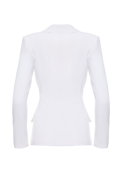 Однобортный пиджак с прорезными карманами|Основной цвет:Белый|Артикул:GI04731E2 | Фото 2