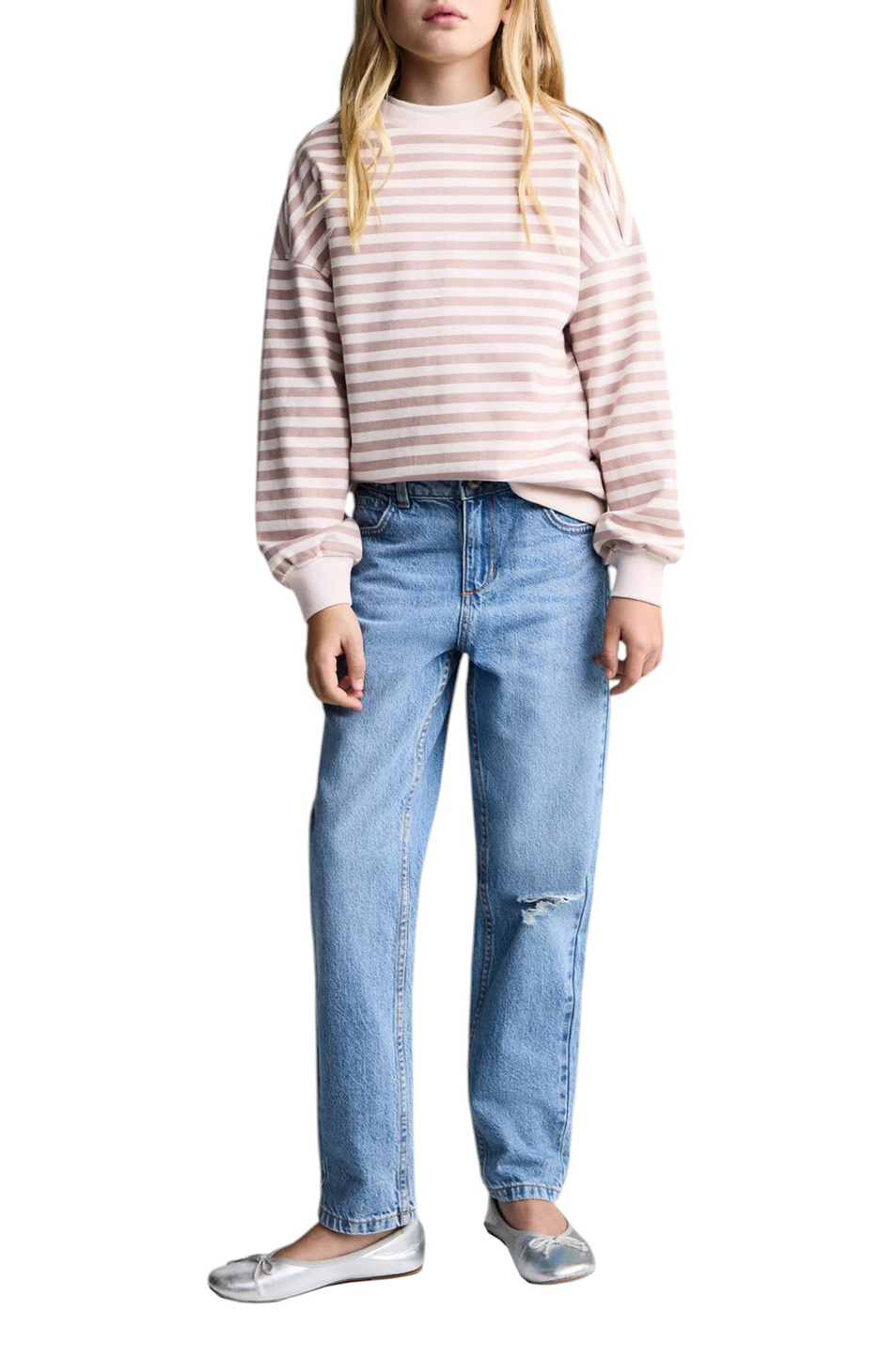 Девочкам Mango Kids Свитшот TRENDY в полоску (цвет ), артикул 87093642 | Фото 3