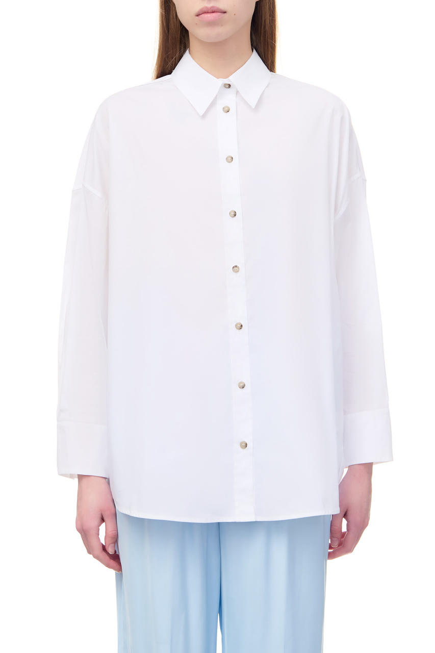 Рубашка из эластичного хлопка|Основной цвет:Белый|Артикул:S06642-08928 | Фото 1