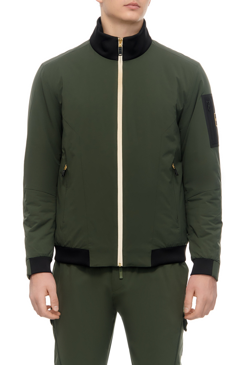 Куртка из водоотталкивающего материала|Основной цвет:Хаки|Артикул:50499481 | Фото 1