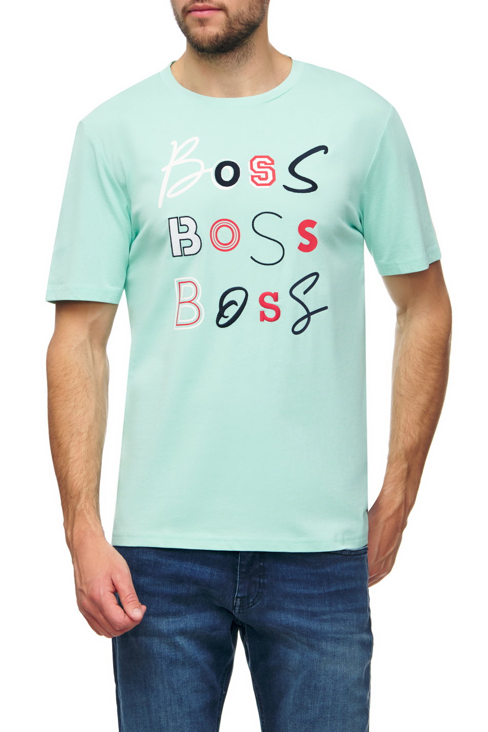 Мужской BOSS Футболка с короткими рукавами и 3 лого (цвет ), артикул 50473066 | Фото 1