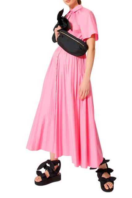 Платье-рубашка из хлопкового поплина|Основной цвет:Розовый|Артикул:XR0VAFE0LUN | Фото 2