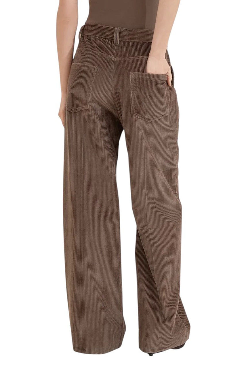 Женский Brunello Cucinelli Брюки из чистого хлопка (цвет ), артикул MA180P8724 | Фото 5