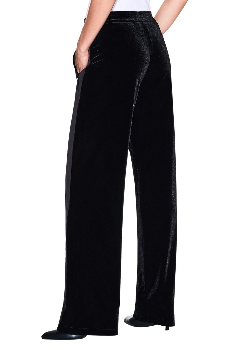 Брюки из велюра|Основной цвет:Черный Женский Armani Exchange Брюки из велюра (цвет ), артикул XW000790-AF16147 | Фото 4