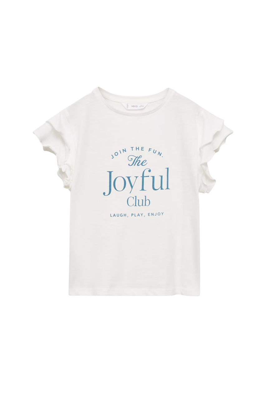 Футболка JOYFUL из хлопка|Основной цвет:Белый|Артикул:87074792 | Фото 1