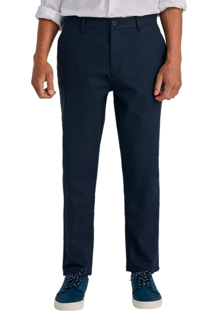 Классические брюки узкого кроя|Основной цвет:Синий|Артикул:1554922 | Фото 1