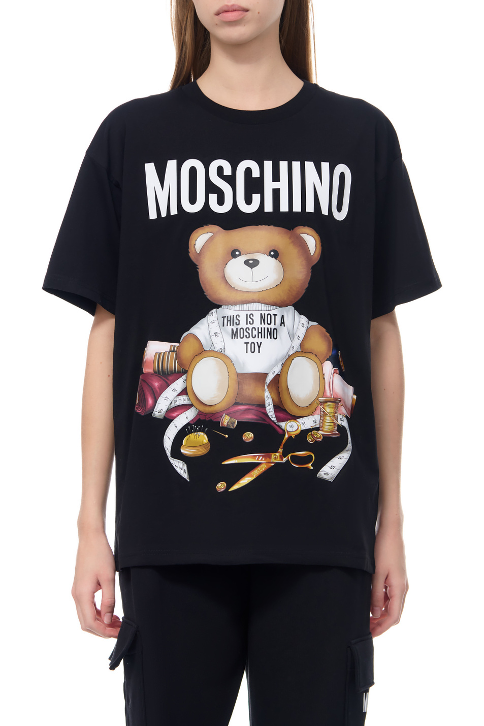 Женский Moschino Футболка из натурального хлопка с принтом (цвет ), артикул V0701-5541 | Фото 3