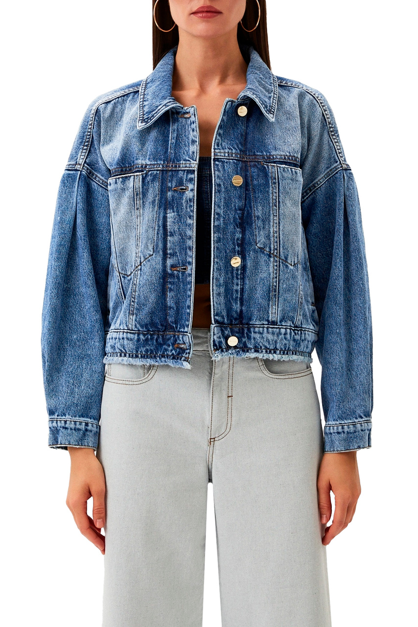 Куртка SARA джинсовая из натурального хлопка|Основной цвет:Синий|Артикул:2417041021 | Фото 1