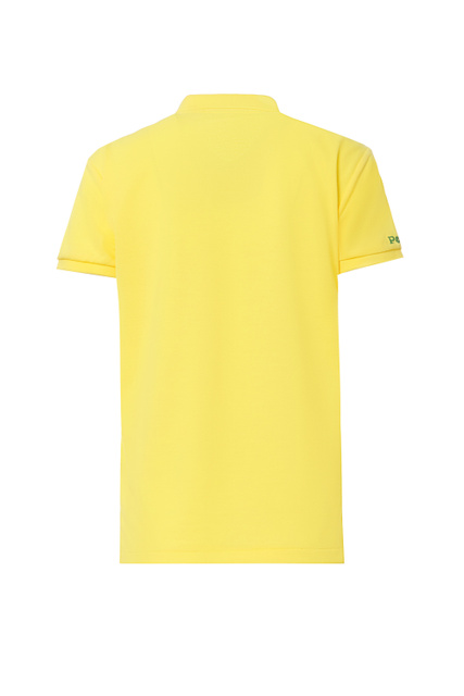 Футболка поло с фирменной вышивкой|Основной цвет:Желтый|Артикул:211806666018 | Фото 2