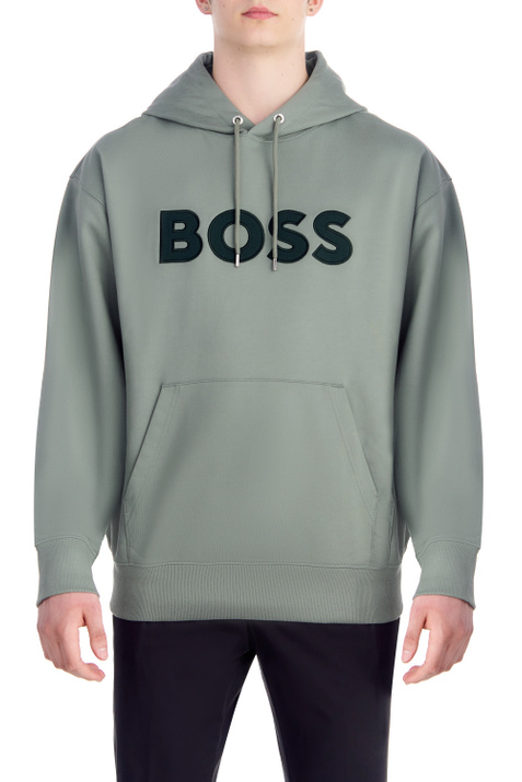 BOSS мужское худи из натурального хлопка с логотипом хаки цвет, размер ...
