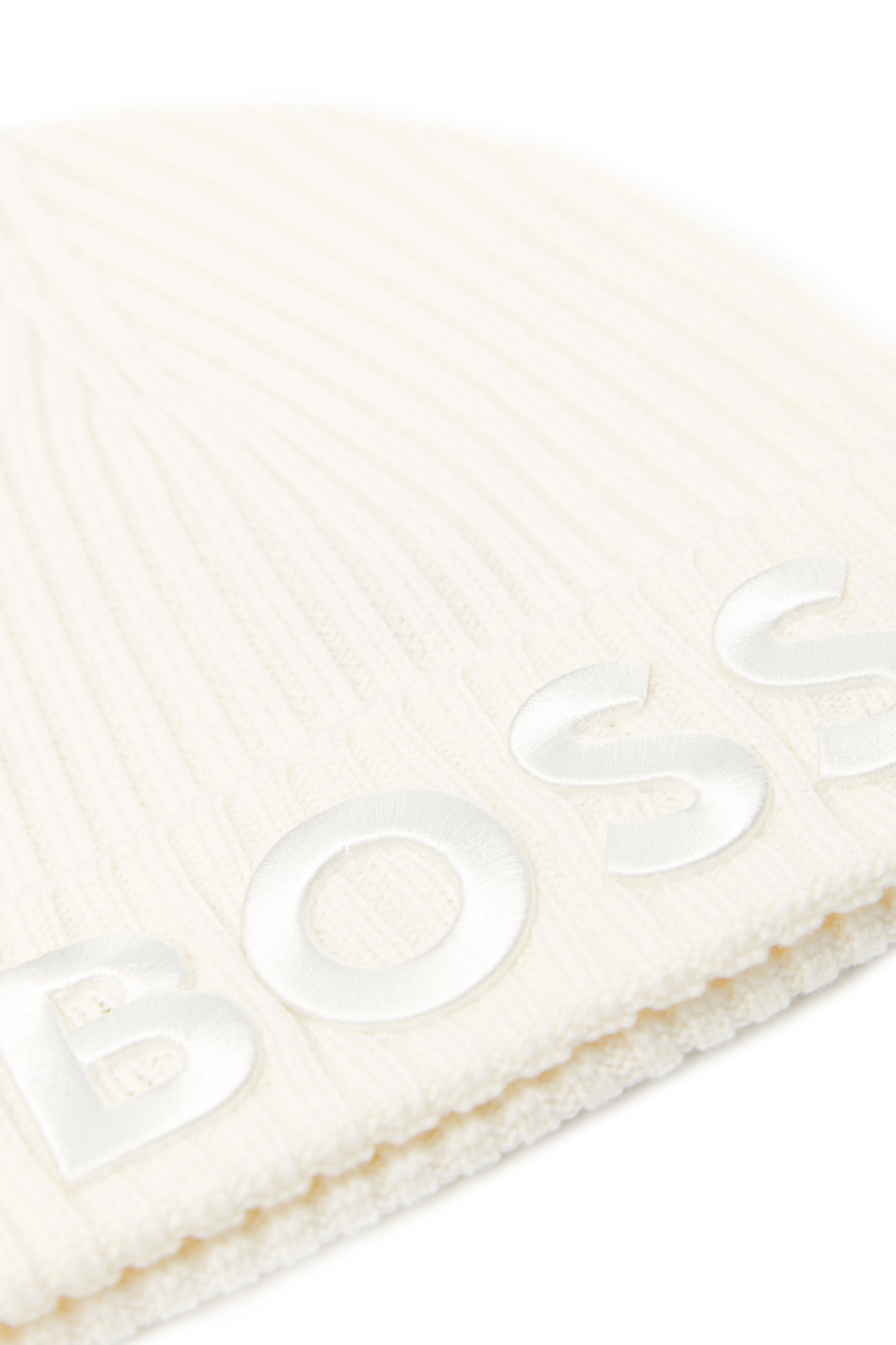Женский BOSS Шапка из шерсти с вышитым логотипом (цвет кремовый), артикул 50478410 | Фото 2