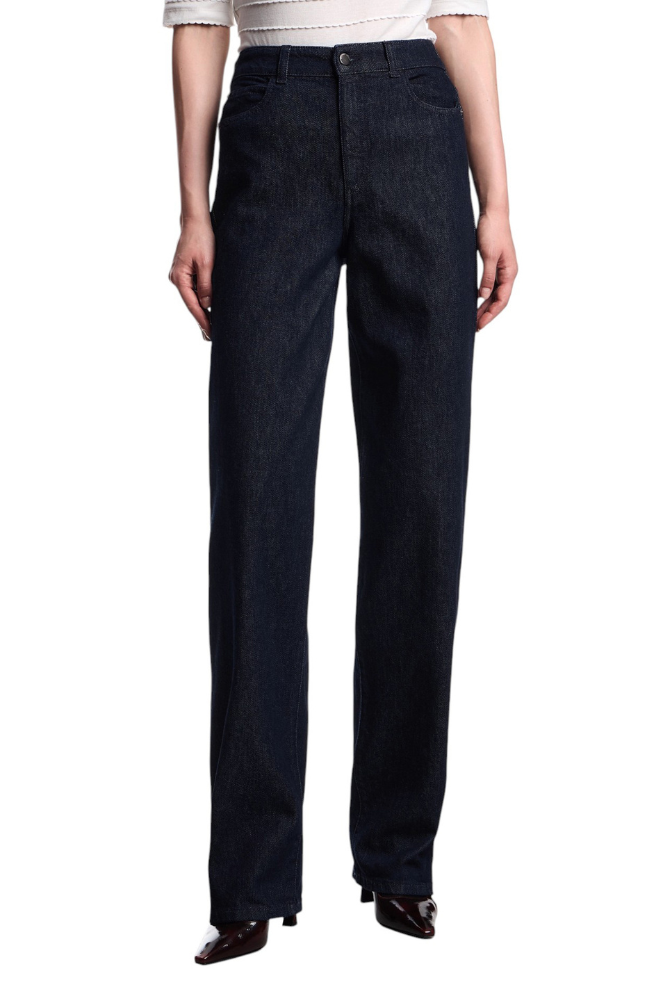 Женский Emporio Armani Джинсы из эластичного хлопка (цвет ), артикул EW000736-AF18421 | Фото 3