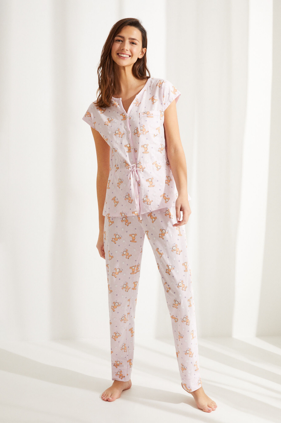 Women'secret Длинная пижама из хлопка «Розовая пантера» (цвет ), артикул 4859146 | Фото 1