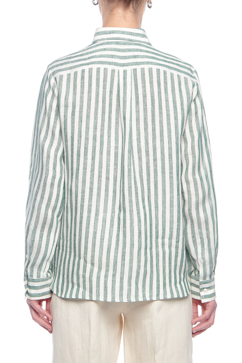 Weekend Max Mara Рубашка GUINEA из чистого льна с принтом в полоску ( цвет), артикул 51110211 | Фото 4