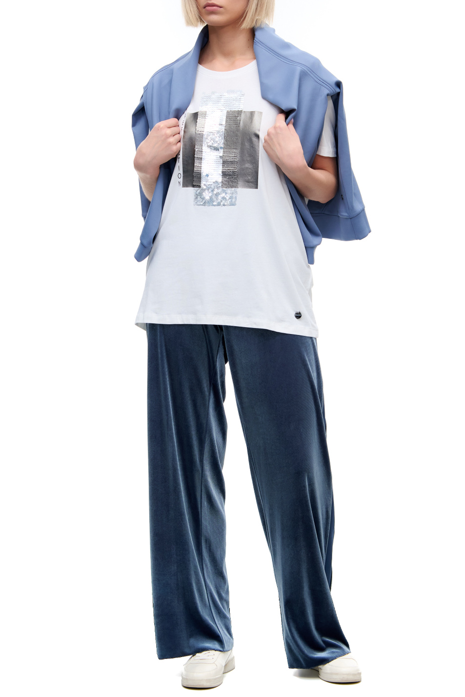 Persona Бархатистые брюки ODESSASHAPELY прямого кроя (цвет ), артикул 1784021 | Фото 2