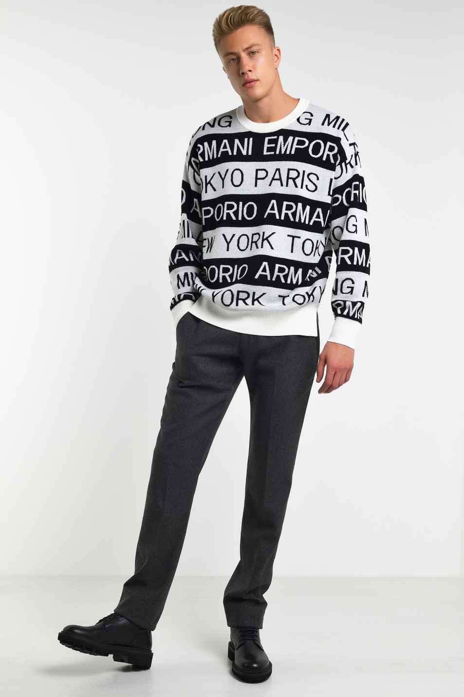 Мужской Emporio Armani Брюки с добавлением шерсти (цвет ), артикул 41P710-41615 | Фото 2