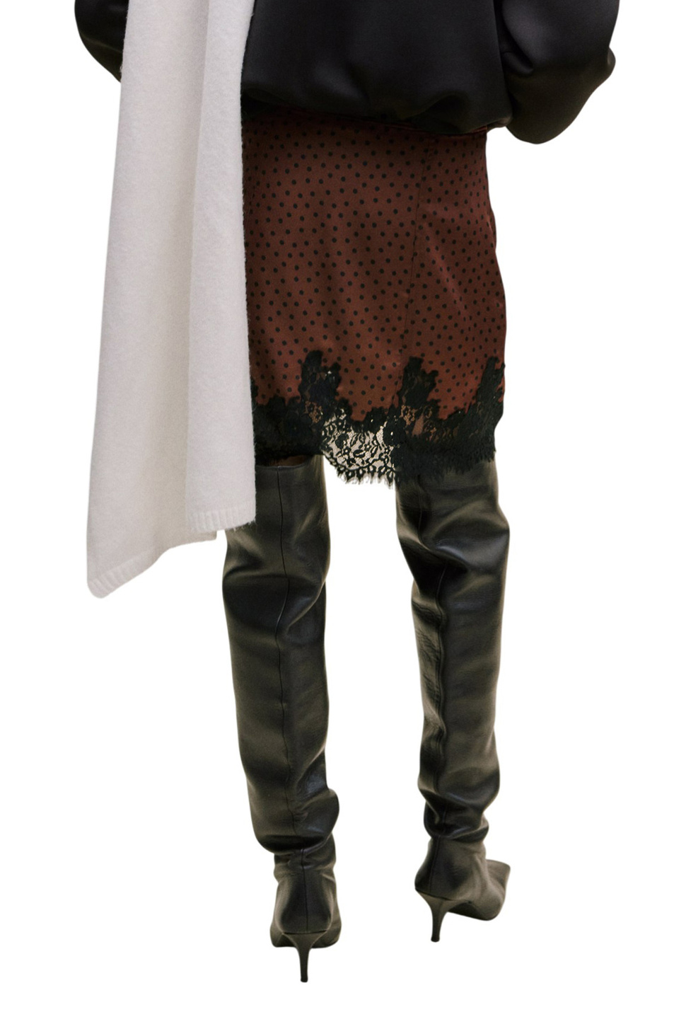 Женский Mango Юбка DOTY с кружевом (цвет ), артикул 27074098 | Фото 4