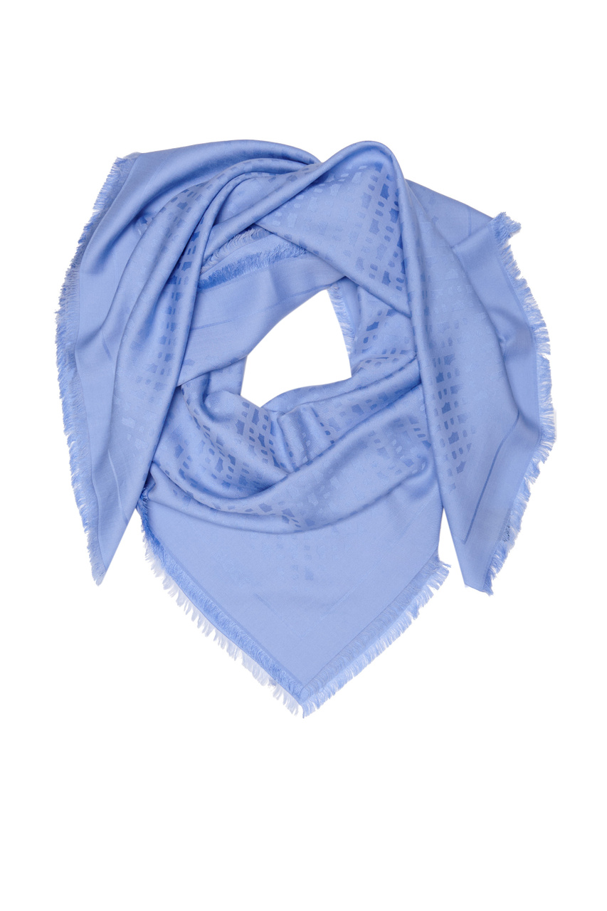 Шарф с логотипированным принтом|Основной цвет:Синий|Артикул:50502686 | Фото 1
