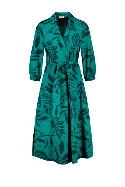 Платье-рубашка с принтом|Основной цвет:Зеленый|Артикул:780011-31513 | Фото 1