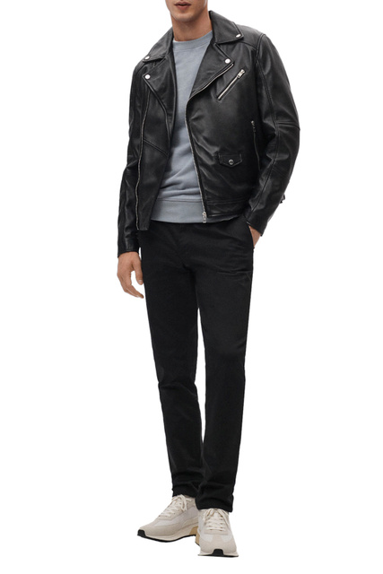 Байкерская куртка PERFECT из натуральной кожи|Основной цвет:Черный|Артикул:37054005 | Фото 2