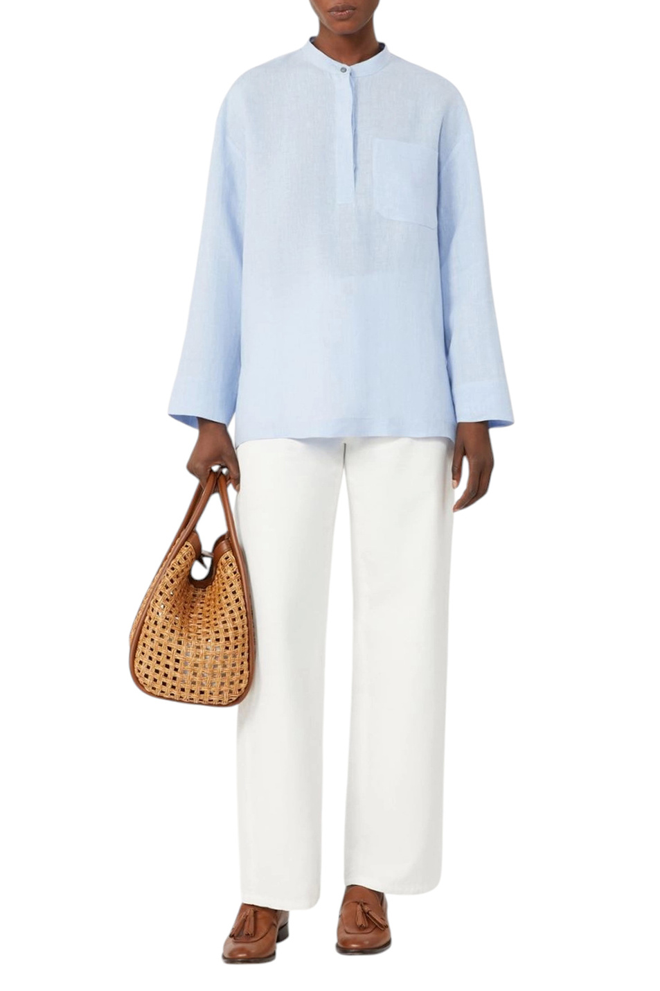 Женский Max Mara Джинсы ONORATA из хлопка и льна (цвет ), артикул 2619131083 | Фото 2