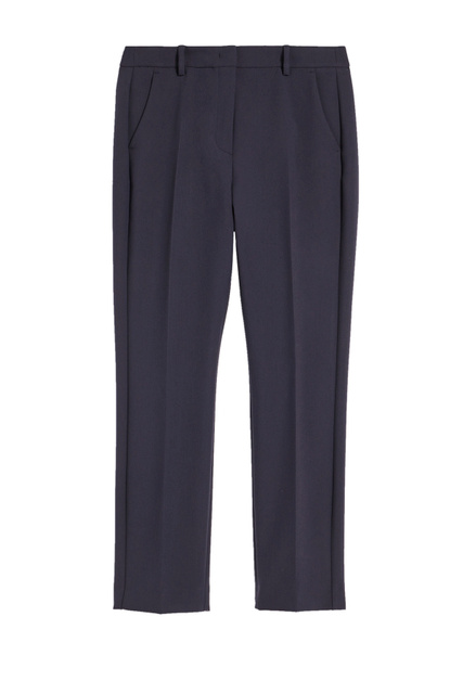 Классические укороченные брюки PATATA прямого кроя|Основной цвет:Синий|Артикул:51360129 | Фото 1