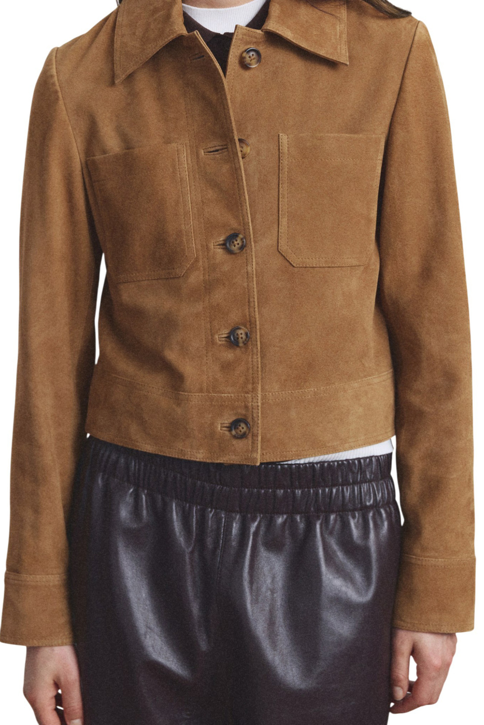 Женский Mango Куртка AVIGNON из натуральной замши (цвет ), артикул 27045813 | Фото 3