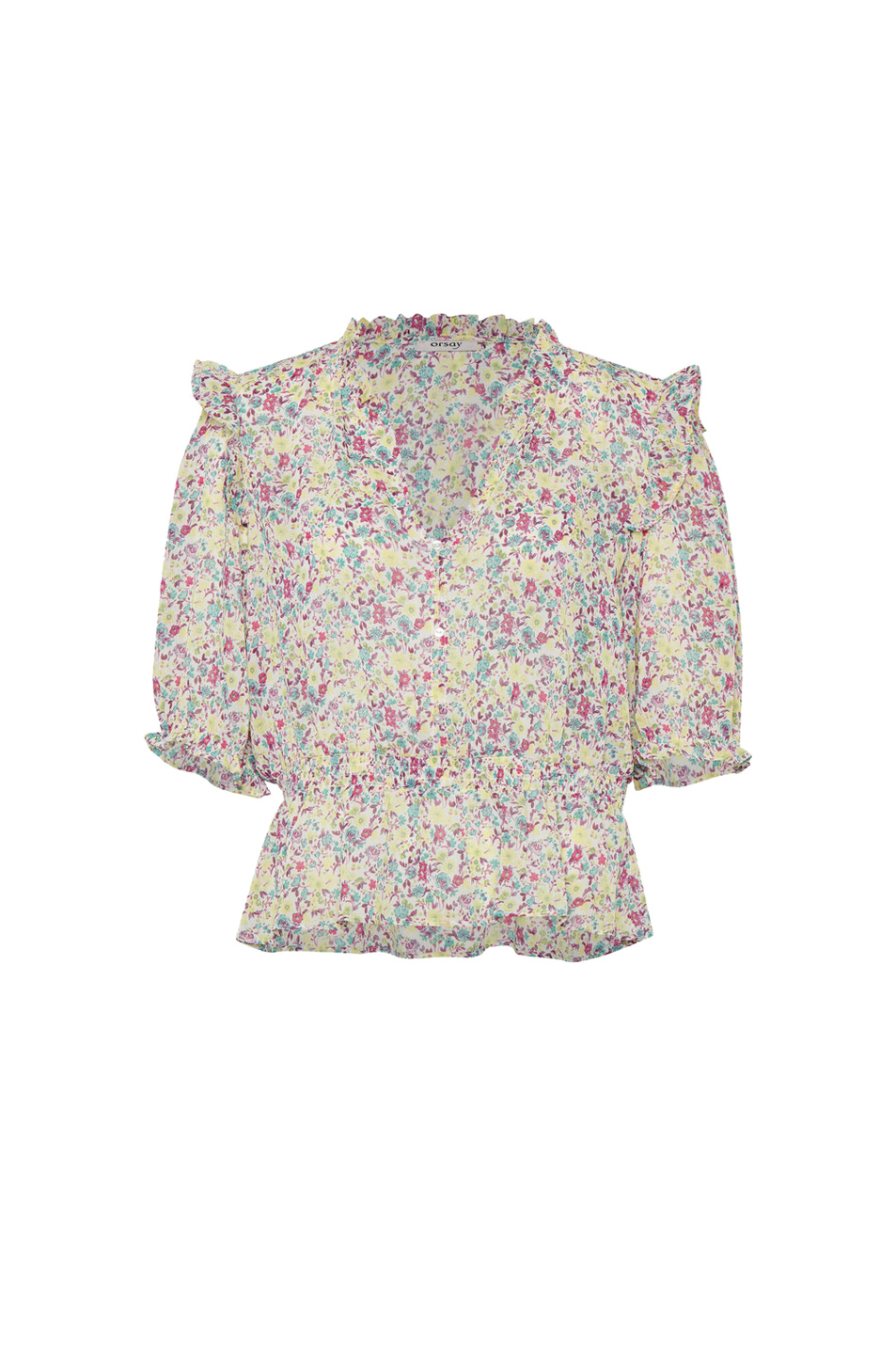 Orsay Блузка с рюшами и цветочным принтом (цвет ), артикул 651079 | Фото 1